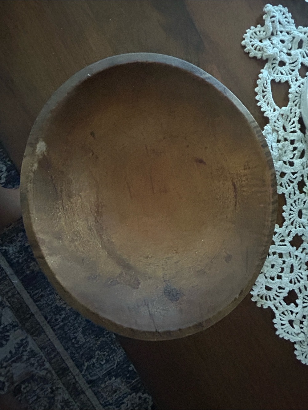 Handcrafted Brown Wooden Serving Bowl - Rustic Home Kitchen Accent